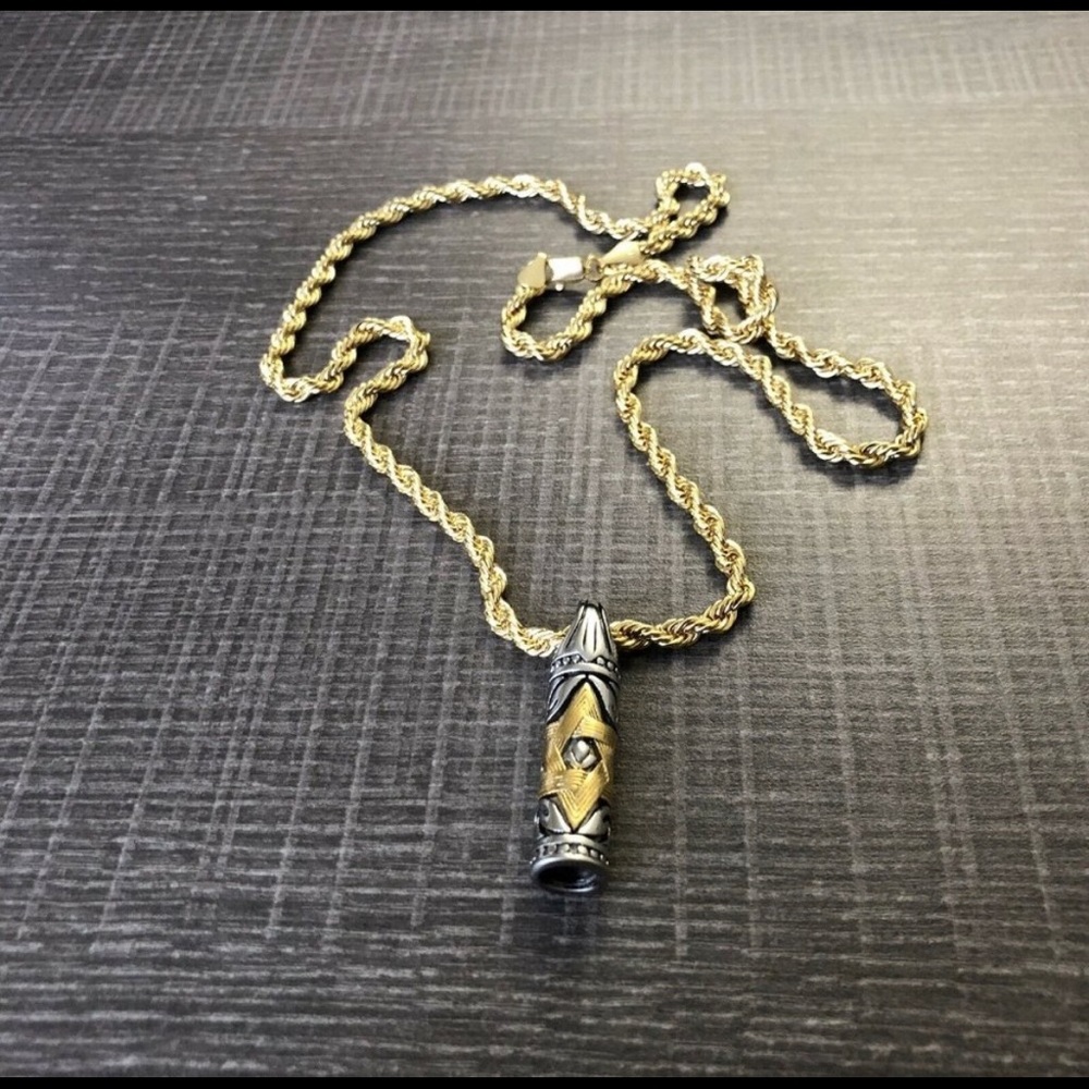 Custom 14kt Stamped Star of David Pendant 24"